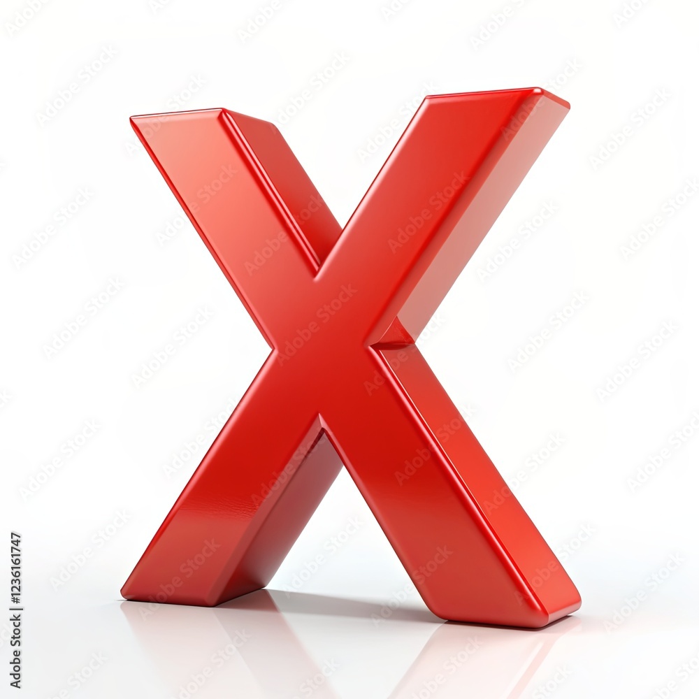 Glossy Red 3D Letter X on White Background, 3D, Letter, Alphabet, Red Glossy Red 3D Letter X on White Background, 3D, Letter, Alphabet, Red