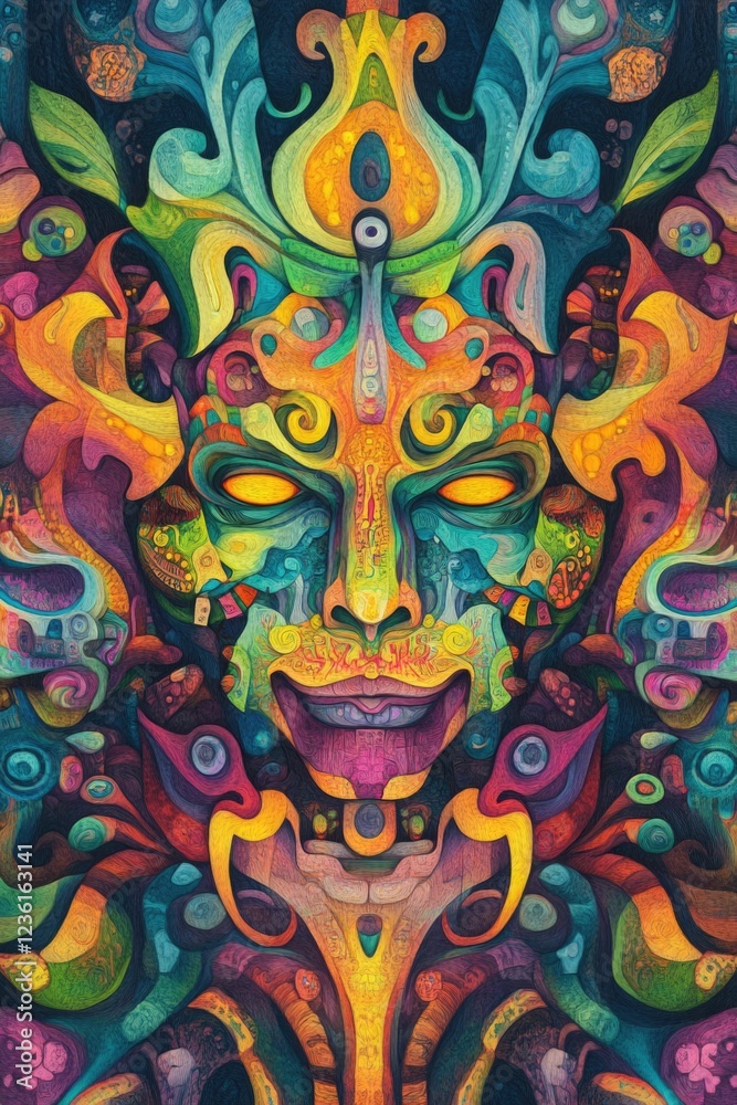 Fototapeta premium Colorful face