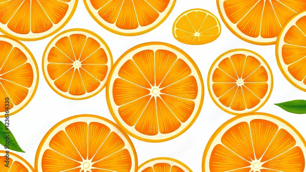 Vibrant Citrus Slice Pattern Background Design