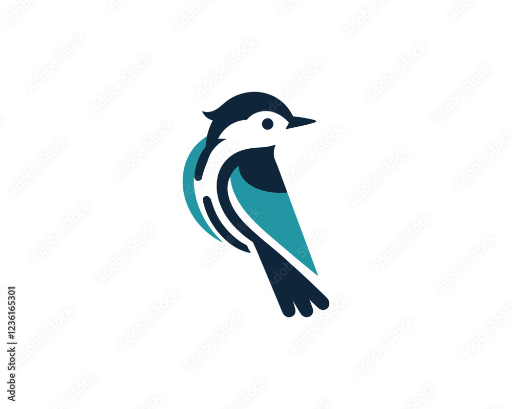 Fototapeta premium Acadian Flycatcher Bird Logo Design Icon Template