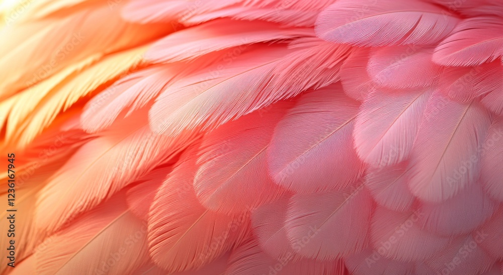 Ethereal lighting bathes the delicate texture of soft pink feathers in a close-up, crafting a dreamy atmosphere with a pastel background in an abstract macro photography composition, infused with Ethereal lighting bathes the delicate texture of soft pink feathers in a close-up, crafting a dreamy atmosphere with a pastel background in an abstract macro photography composition, infused with