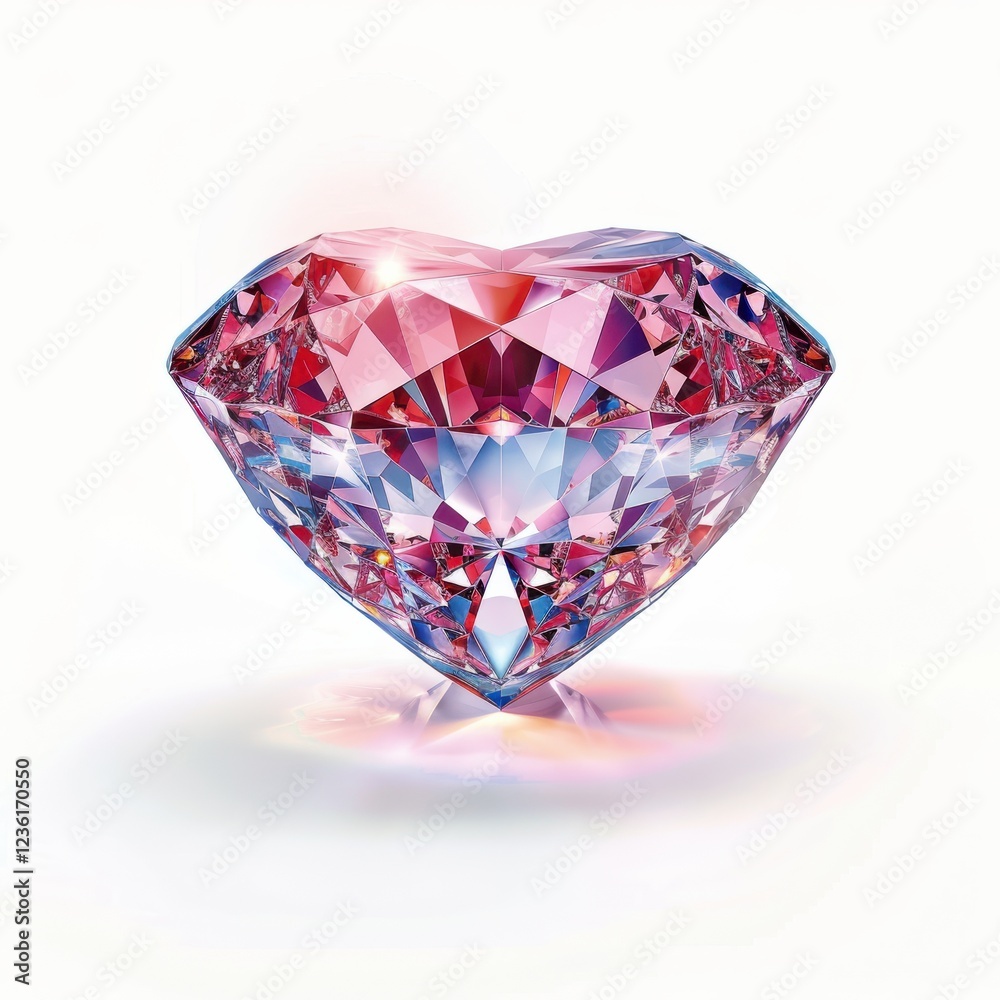 Sparkling Heart-Shaped Diamond with Brilliant Reflection
