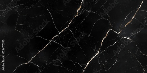 Black marble texture with white veins, perfect for backgrounds and design elements.