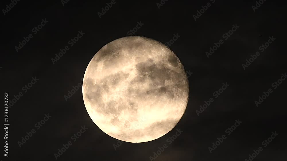 Full moon rises through dark clouds in stunning 4k time lapse over the night sky Full moon rises through dark clouds in stunning 4k time lapse over the night sky