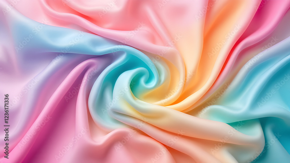 Obraz premium Multicolor fabric with smooth folds