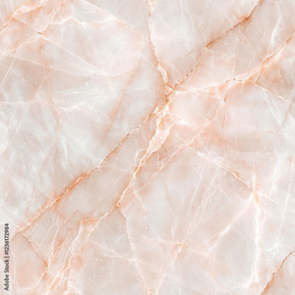 Fototapeta premium Elegant marble texture with soft peach and white veins on a seamless background.