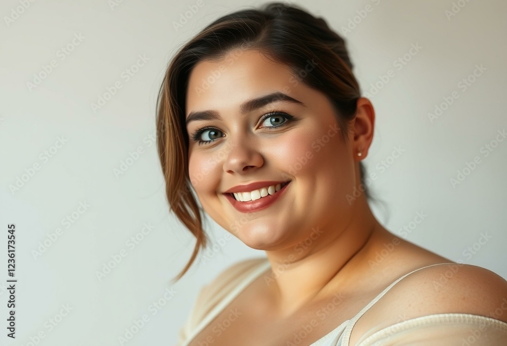 Photorealistic portrait of a beautiful chubby woman Photorealistic portrait of a beautiful chubby woman