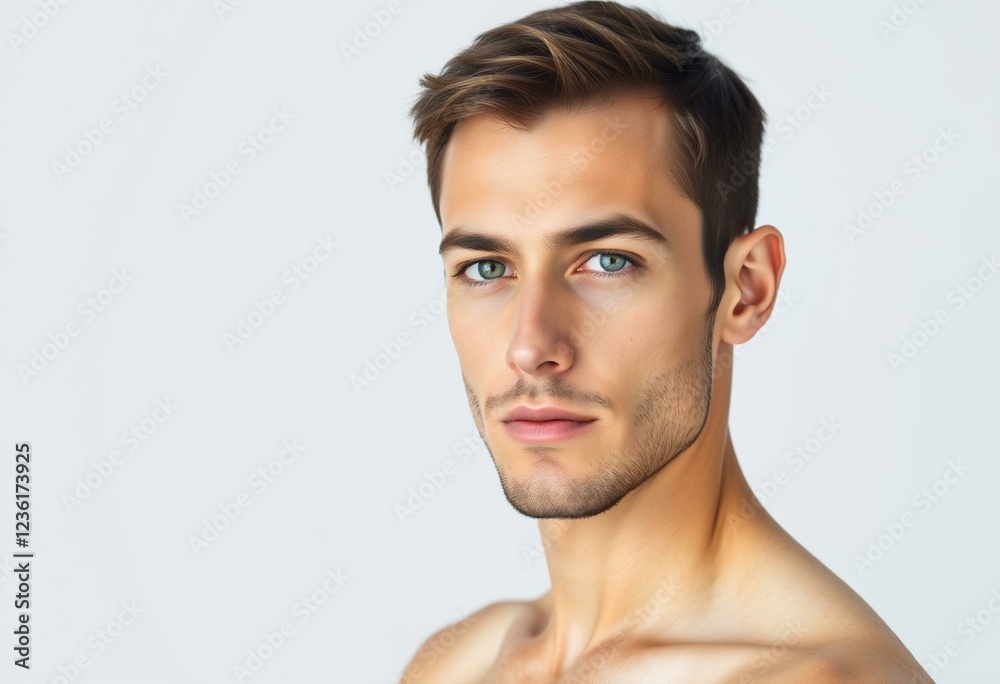 Fototapeta premium Male portrait on neutral background
