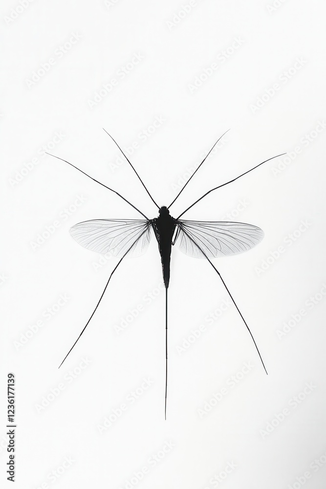 Macro Shot of Mosquito on White Background Macro Shot of Mosquito on White Background