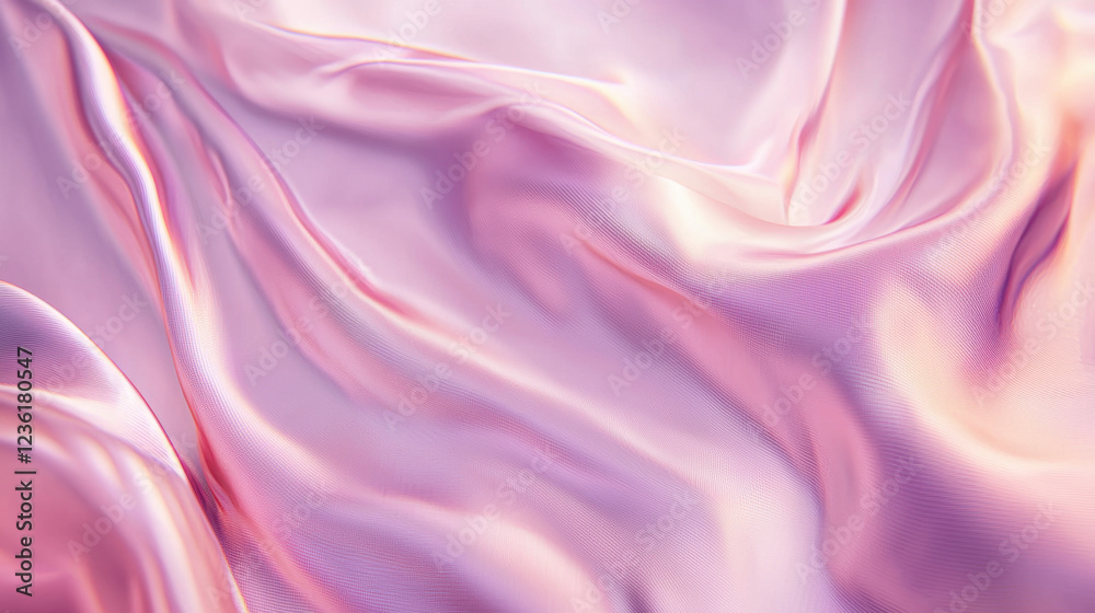 Obraz premium Delicate pastel pink and lavender satin fabric with smooth flowing texture