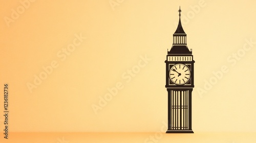 Iconic Clock Tower Silhouette Against Warm Background