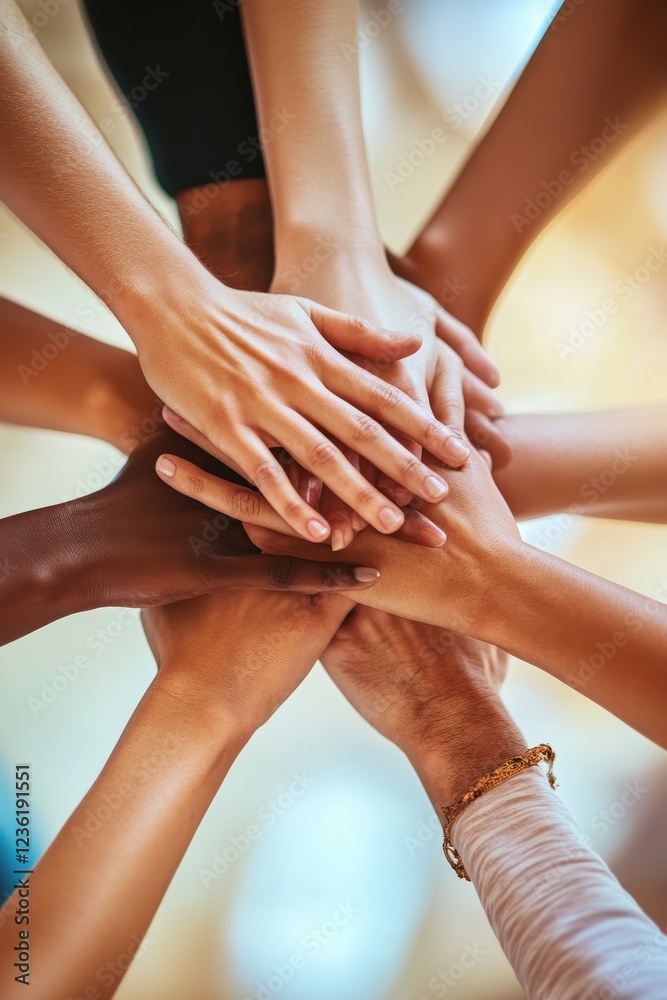 © felix_brönnimann - Hands of diverse people coming together in unity, symbolizing teamwork and collaboration for success in community and group projects or partnerships. © felix_brönnimann - Hands of diverse people coming together in unity, symbolizing teamwork and collaboration for success in community and group projects or partnerships.
