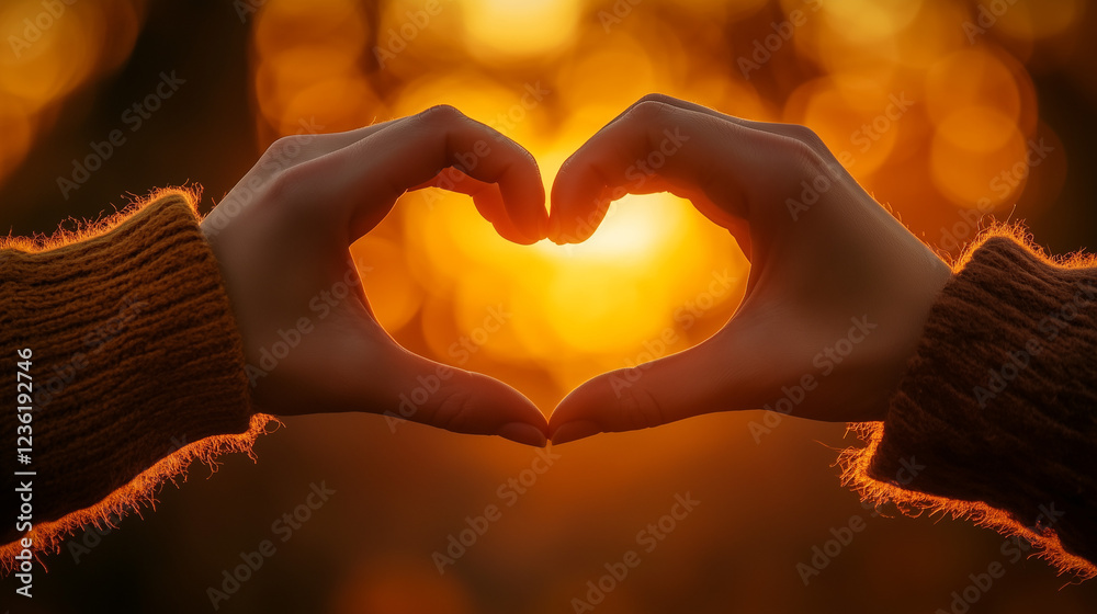 Heart-Shaped Hands at Sunset Heart-Shaped Hands at Sunset