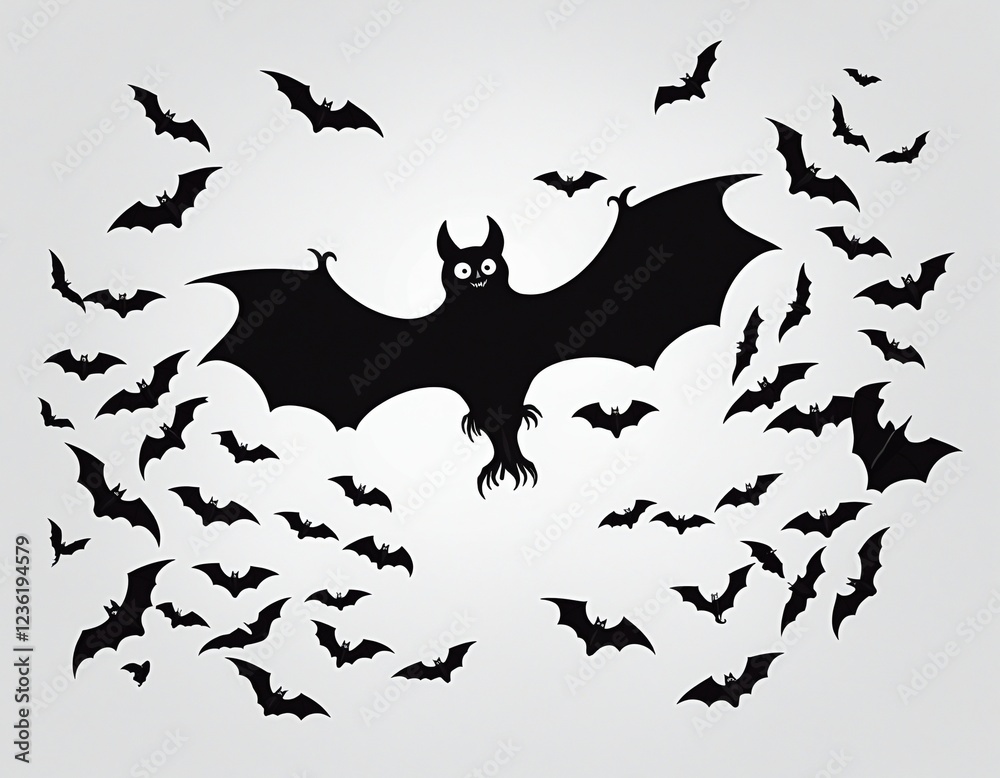 Obraz premium Spooky Halloween Bat Silhouettes