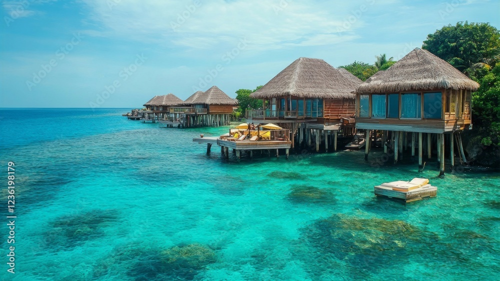 Luxury Overwater Bungalows in a Tropical Paradise Luxury Overwater Bungalows in a Tropical Paradise