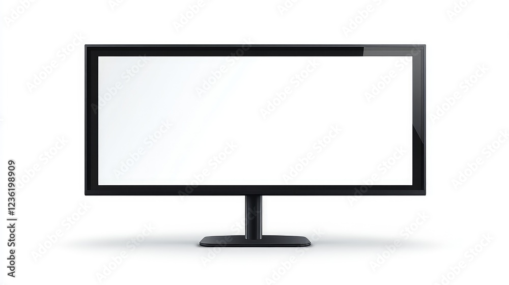 Realistic modern thin frame display computer monitor vector illustration. PNG, on white background Realistic modern thin frame display computer monitor vector illustration. PNG, on white background