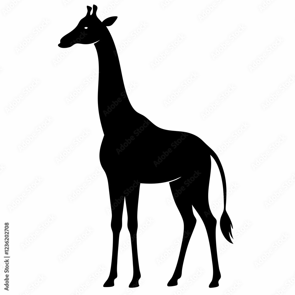 Elegant Giraffe Silhouette Vector Art Elegant Giraffe Silhouette Vector Art