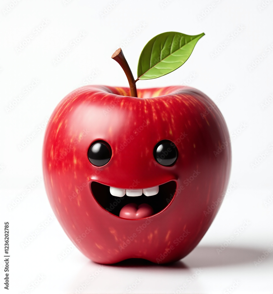 Joyful 3D Apple Character, Happy and Cheerful Fruit with Expression on White Background
Joyful 3D Apple Character, Happy and Cheerful Fruit with Expression on White Background