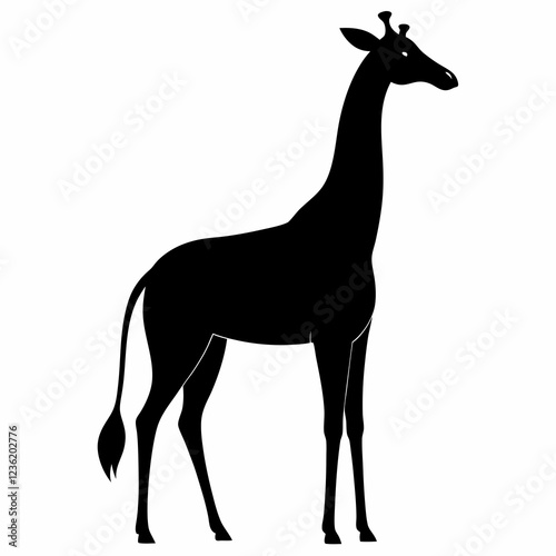 Elegant Giraffe Silhouette Vector Art