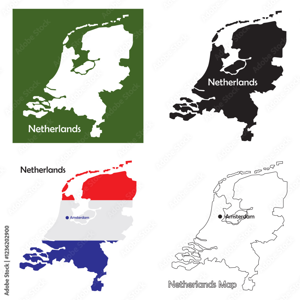 Fototapeta premium Netherlands map icon design