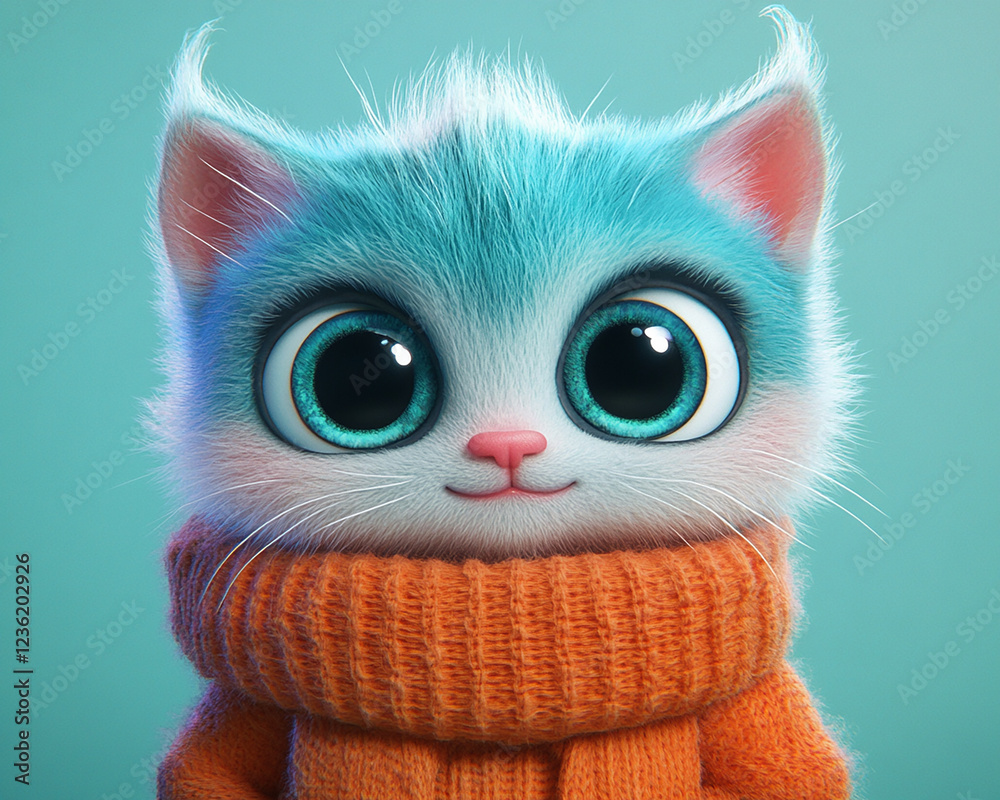 Obraz premium Cute cat 3d