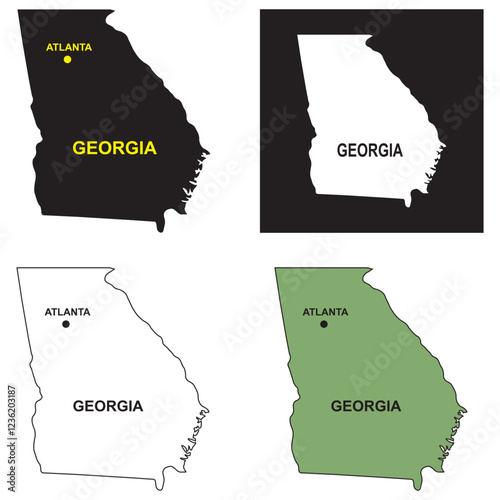 Georgia map icon design