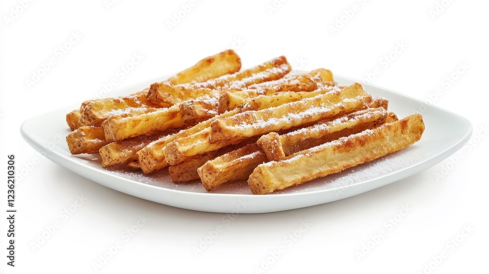 Handcrafted Lightly Salted Potato Chips on Plate Handcrafted Lightly Salted Potato Chips on Plate