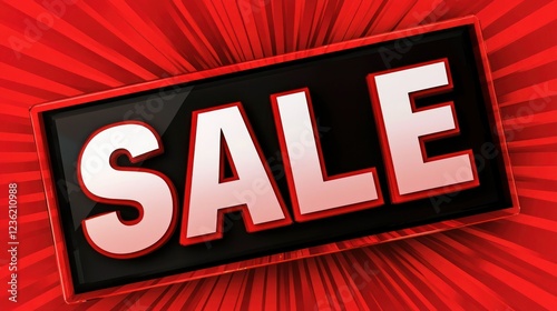 A clearance sale banner with bright red colors and bold, attention-grabbing font.