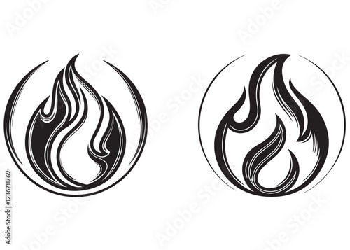 campfire bonfire logo silhouette, burning bonfire logo silhouette,  fire logo design, fire flame logo icon on white background.