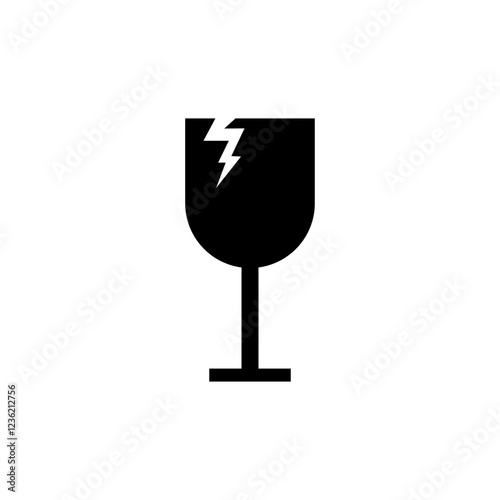 Broken glass icon isolated on white