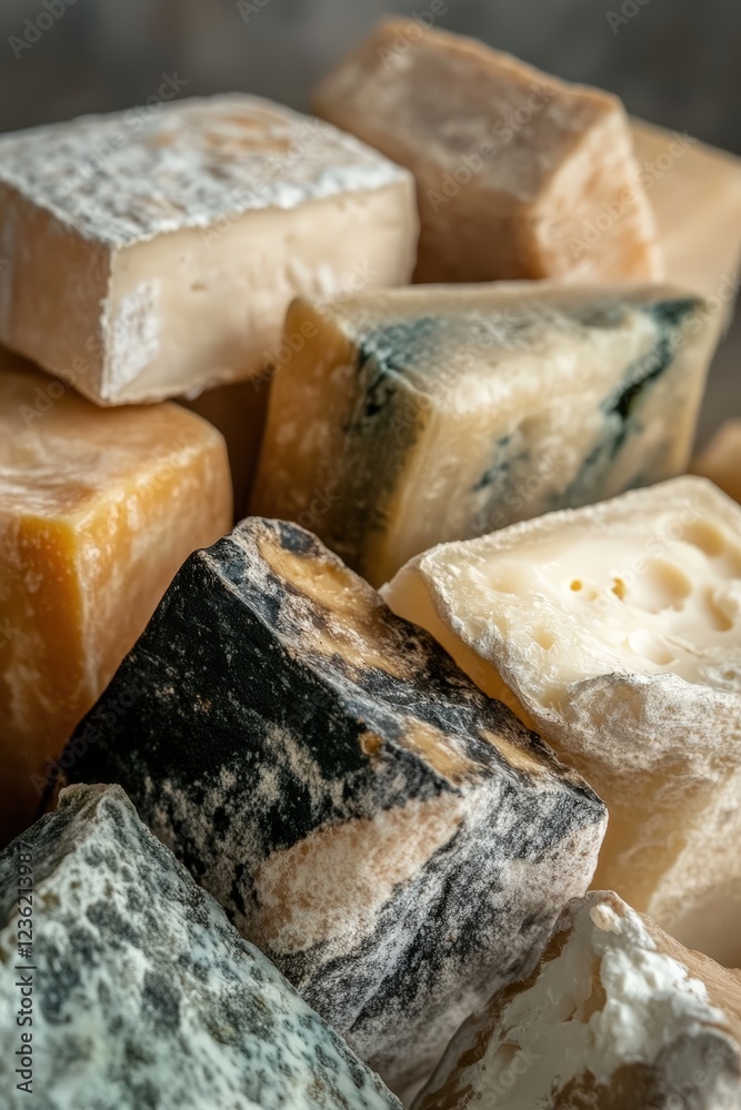 Close-up of cheese with mold. Selective focus Close-up of cheese with mold. Selective focus