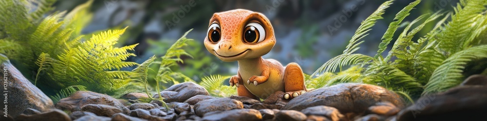 cartoon lizard small. Selective focus cartoon lizard small. Selective focus