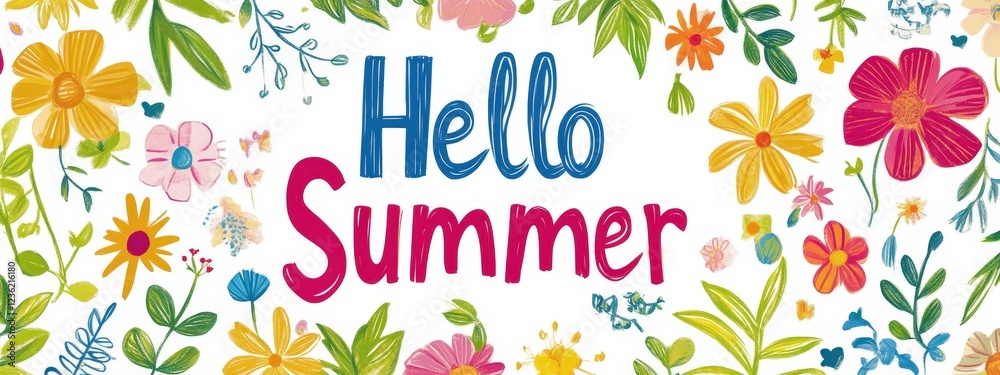 Obraz premium inscription hello summer. Selective focus