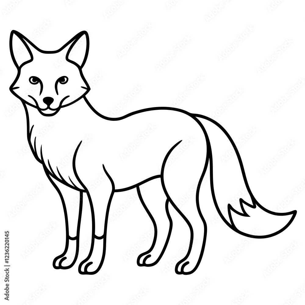 Minimalist Fox Line Art Vector Minimalist Fox Line Art Vector