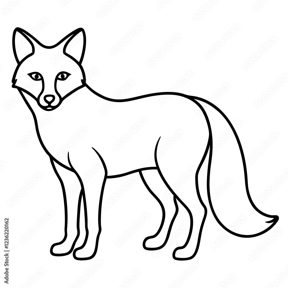 Minimalist Fox Line Art Vector Minimalist Fox Line Art Vector