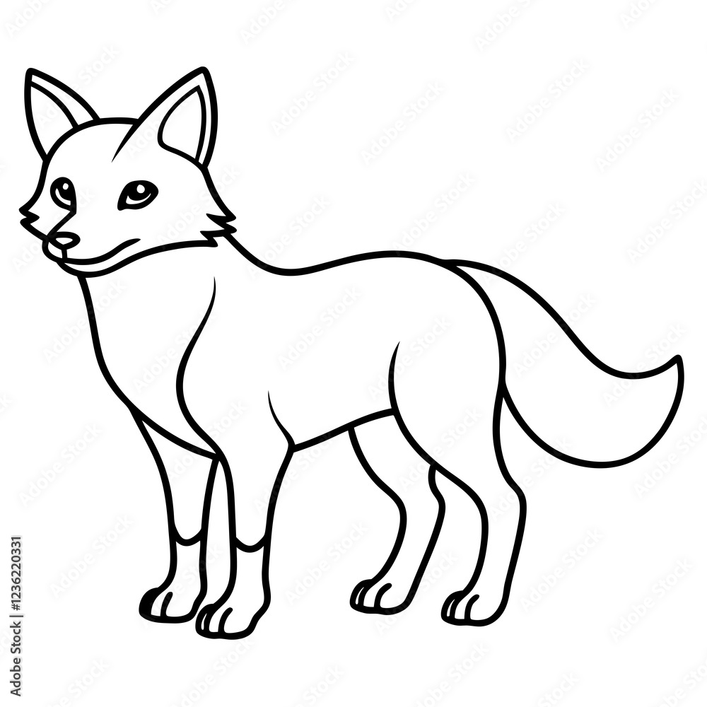 Minimalist Fox Line Art Vector Minimalist Fox Line Art Vector