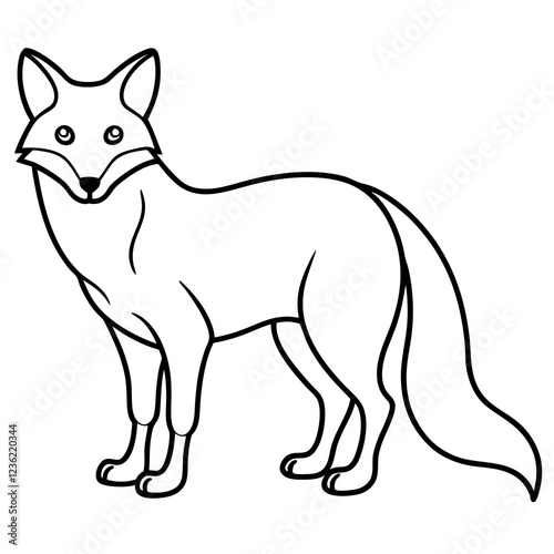 Minimalist Fox Line Art Vector