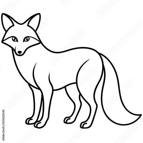 Minimalist Fox Line Art Vector
