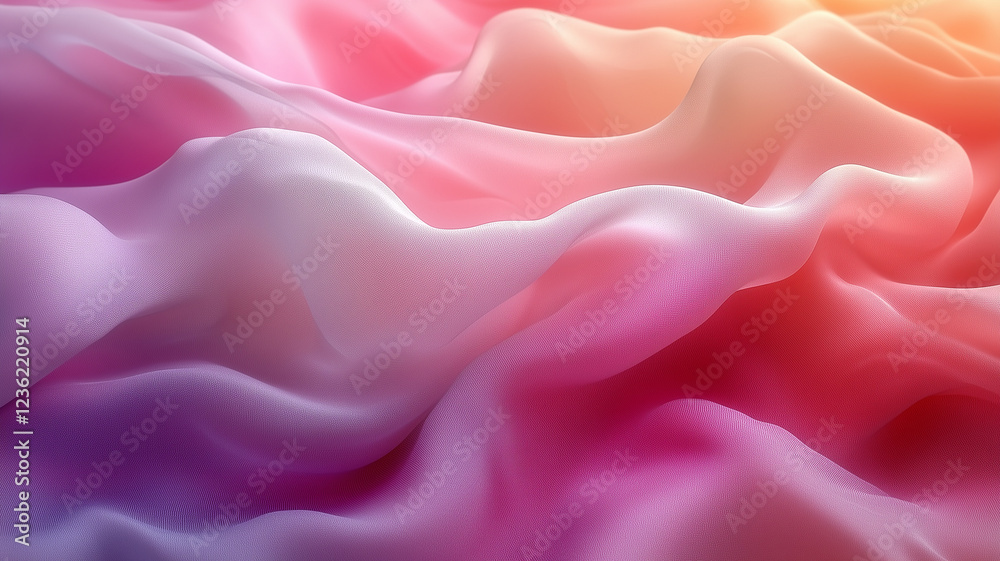 Obraz premium Soft, flowing fabric in shades of pink and purple creates dreamy atmosphere. delicate texture and gentle waves evoke sense of calm and elegance