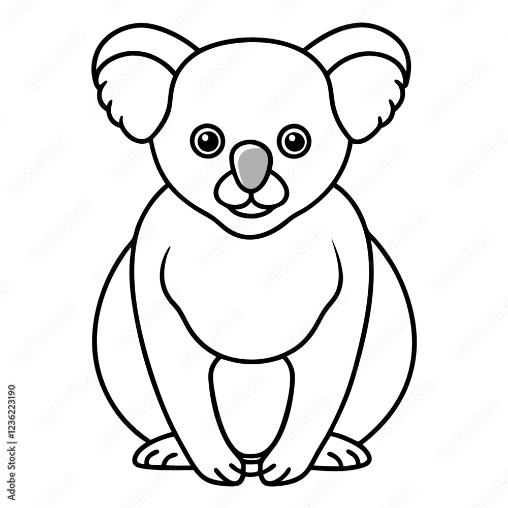 Minimalist Koala Line Art Vector Minimalist Koala Line Art Vector