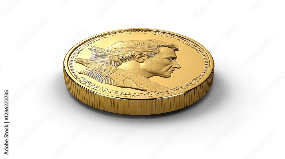 old empty gold coin on white isolated background old empty gold coin on white isolated background