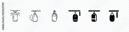 Boxing punch bag icon, Boxing Punching bag icon set, Punch bag icon