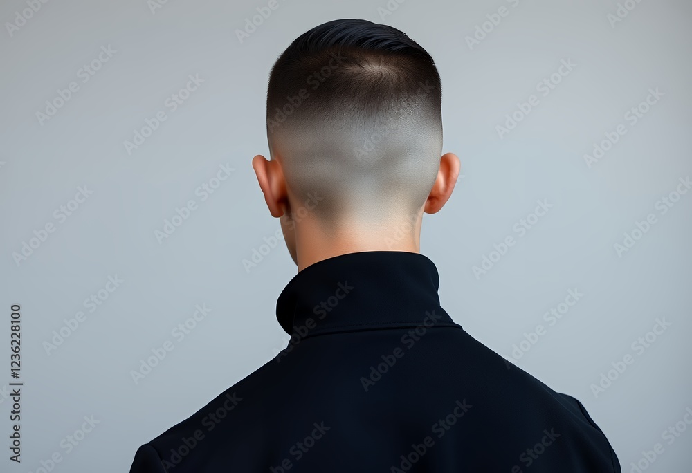 Fototapeta premium Modern Back Short Hair with Clean Fade and Tapered Cut
