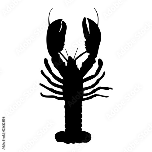 lobster silhouette on white background vector