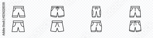 Shorts icon. Knee length pants icon set, Shorts Icon, Half Pant Icon