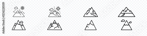 Snow Capped Mountain icon, Mountains flat icon. mountain covered in snow icon. Winter sign