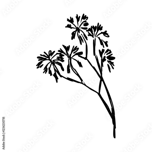 savanna tree, vector sketch