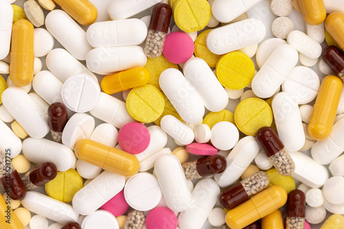 background of different pills and pills of medicines