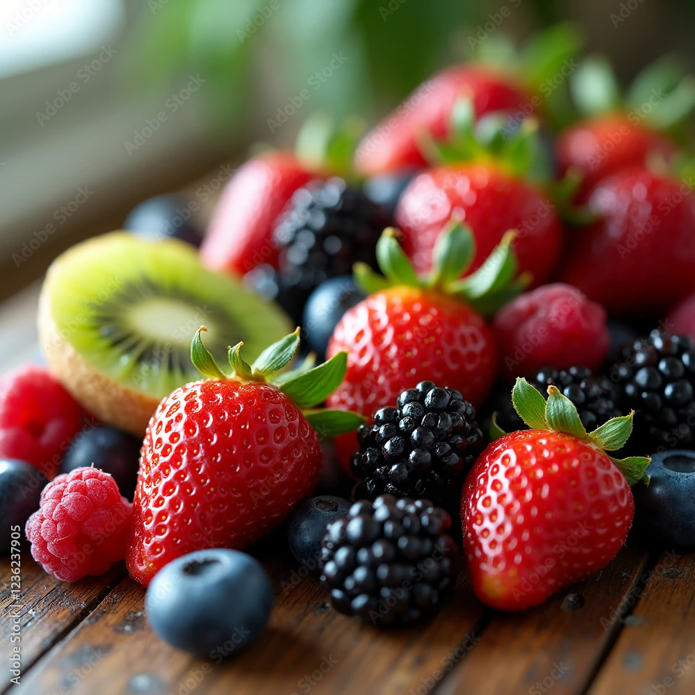 Obraz premium strawberries and blueberries