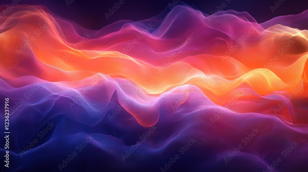 Obraz premium Abstract colorful waves flowing, dark background, digital art, website banner